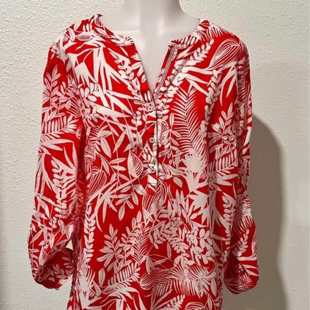 Talbots Red Cotton Top Size XL